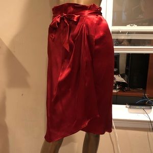 Creole Italy red silk wrap skirt size 42